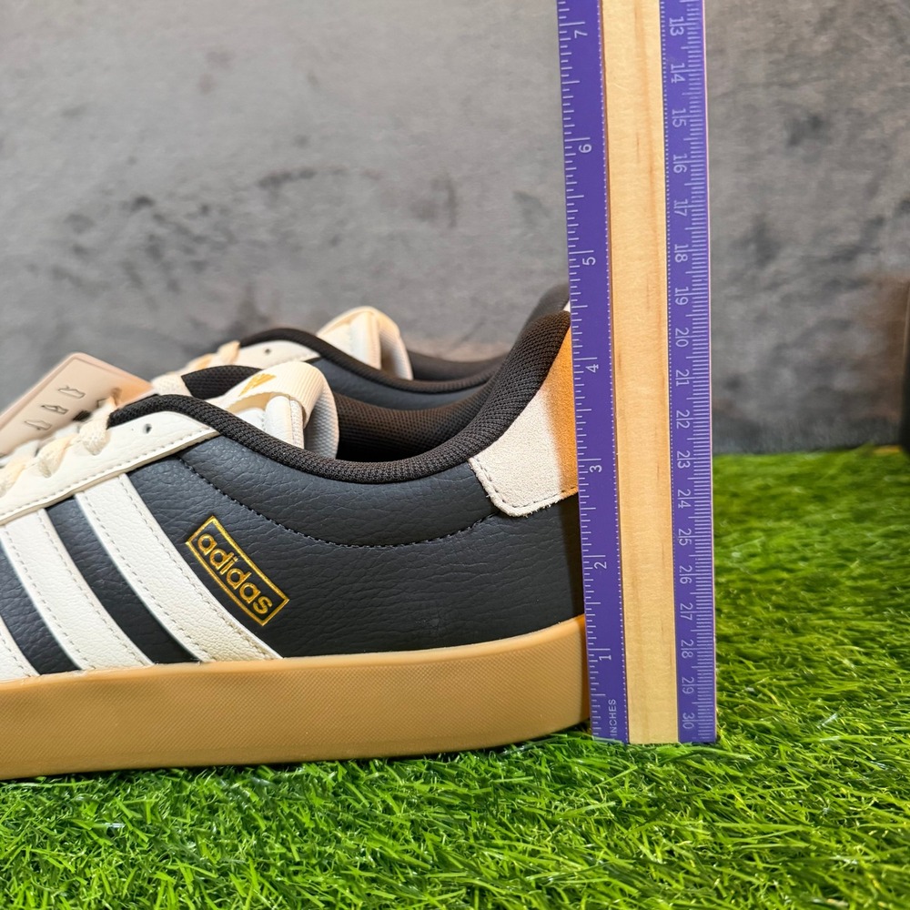 Adidas VL Court 3.0 Sneakers Mens size 11 Black White Gum Sole Leather Shoes - Picture 10 of 13